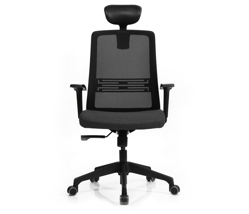 Silla GüD Executive Black c/cabezal. Base Plástica negra
